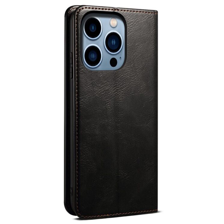 Защитный чехол UniCase Leather Wallet для Apple iPhone 14 Pro - Black: фото 3 из 9