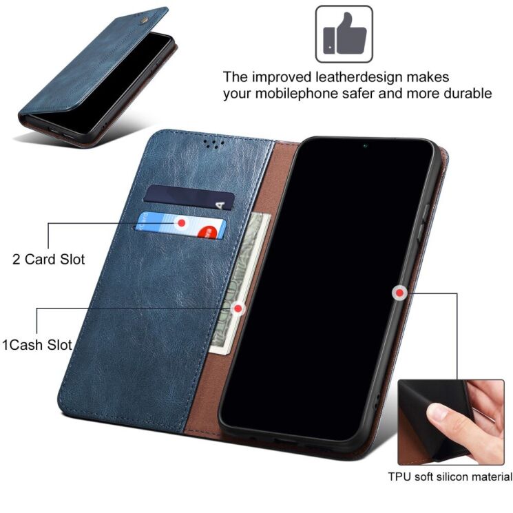 Защитный чехол UniCase Leather Wallet для Apple iPhone 16 - Black: фото 9 из 10