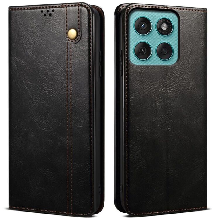 Защитный чехол UniCase Leather Wallet для Motorola Edge 60 / Edge 60 Fusion - Black: фото 1 из 7