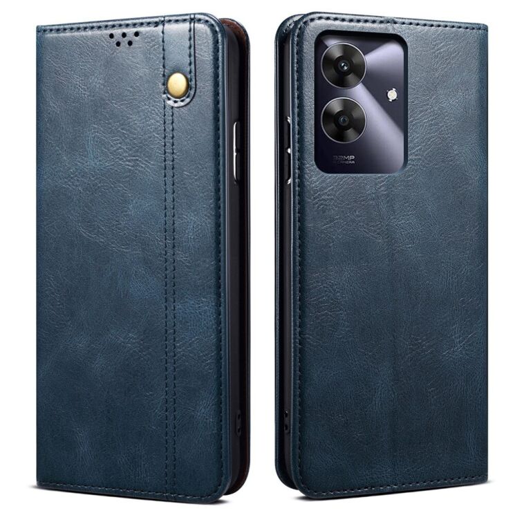 Защитный чехол UniCase Leather Wallet для Realme C63 / Note 60 - Blue: фото 1 из 6