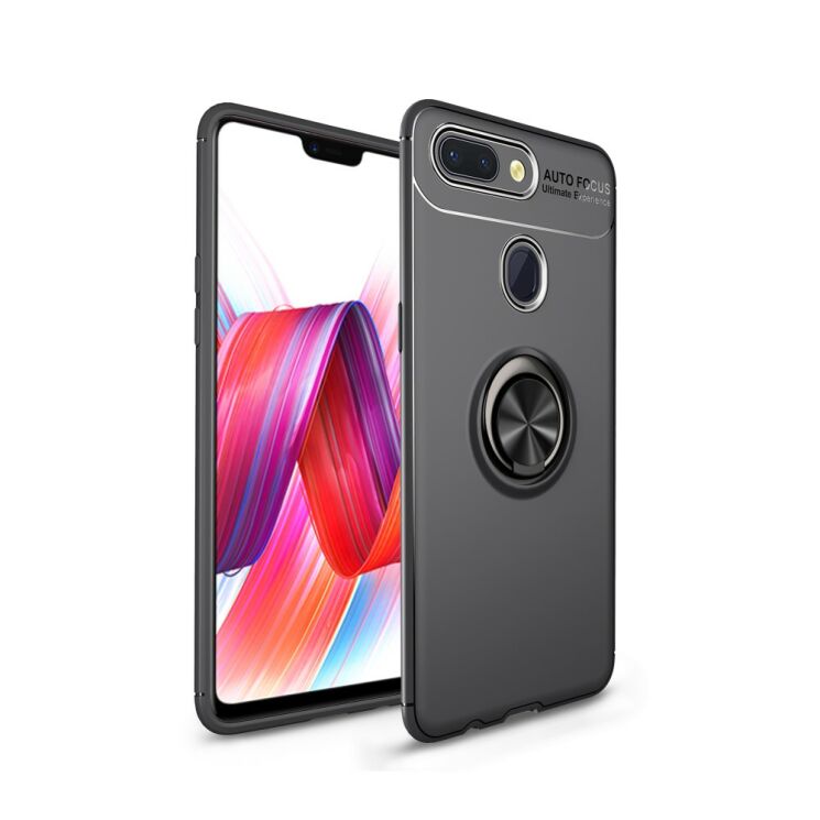 Чехол с магнитным кольцом UniCase Magnetic Ring для Xiaomi Mi 8 Lite - Black: фото 1 из 12