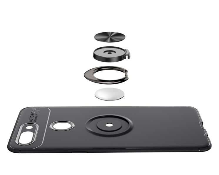 Чехол с магнитным кольцом UniCase Magnetic Ring для Xiaomi Mi 8 Lite - Black / Blue: фото 6 из 8