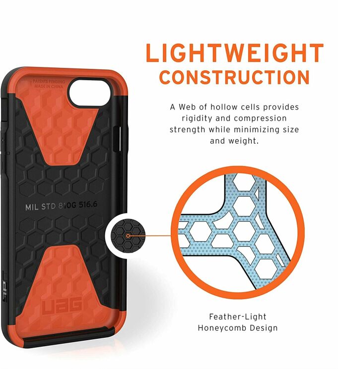 Защитный чехол URBAN ARMOR GEAR (UAG) Civilian для Apple iPhone SE 2 / 3 (2020 / 2022) / iPhone 8 / iPhone 7 - Black: фото 8 из 8
