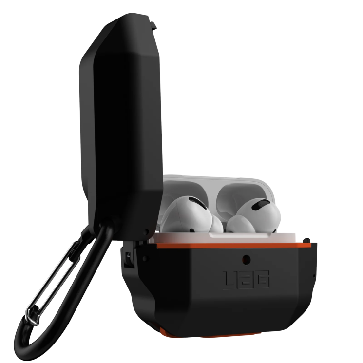 Захисний чохол URBAN ARMOR GEAR (UAG) Hardcase для Apple AirPods Pro - Black/Orange: фото 3 з 8