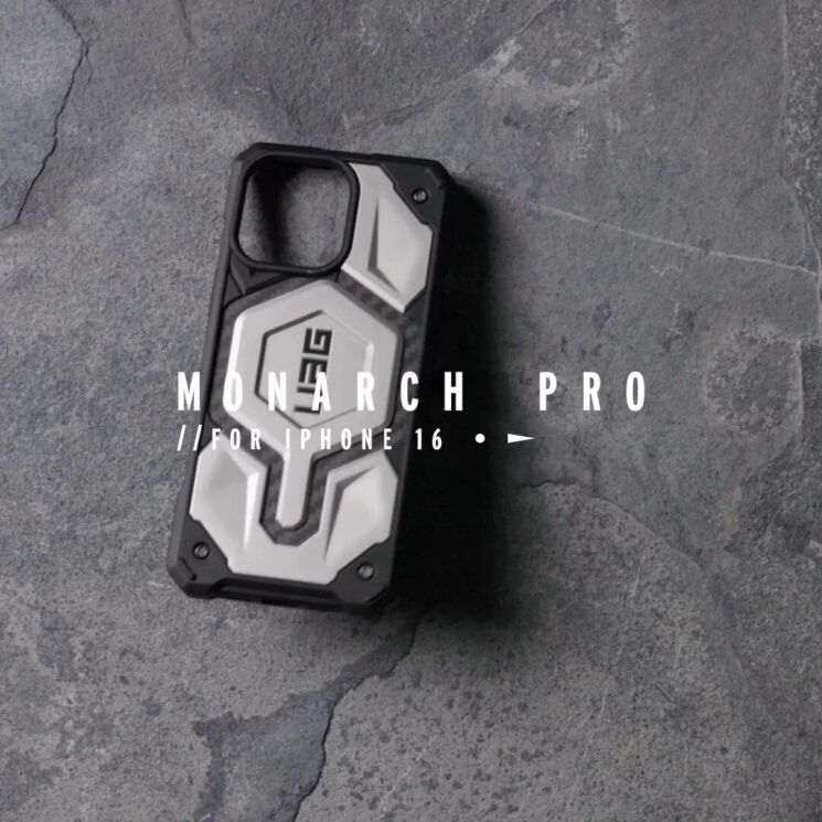 Защитный чехол URBAN ARMOR GEAR (UAG) Monarch Pro для Apple iPhone 16 Pro Max - Titanium: фото 7 из 8