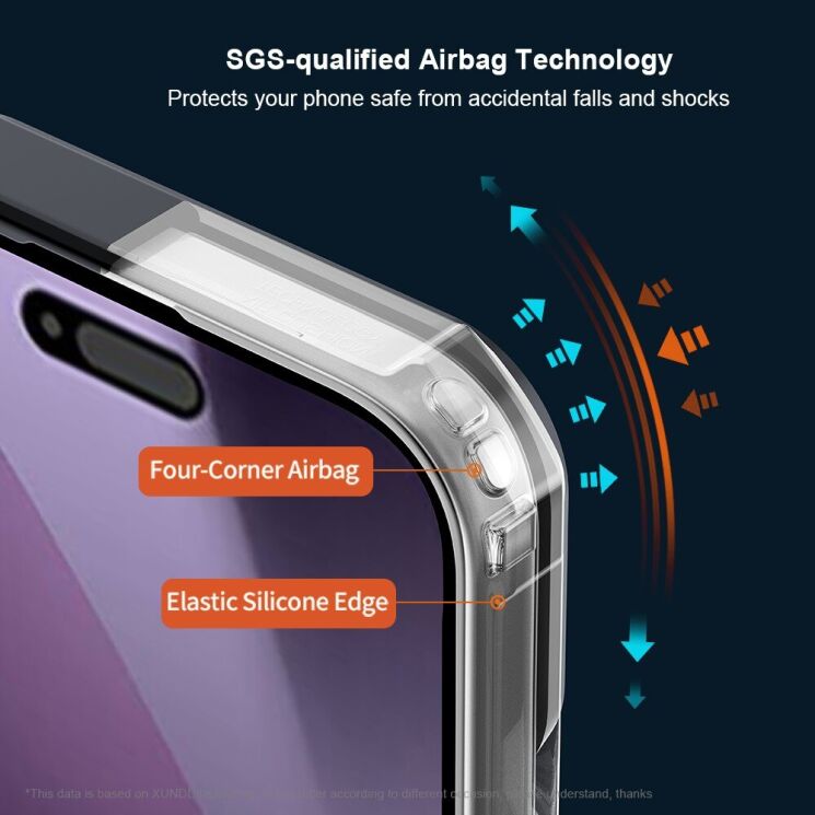 Захисний чохол XUNDD Rugged Case для iPhone 18 Pro - Black: фото 4 з 5