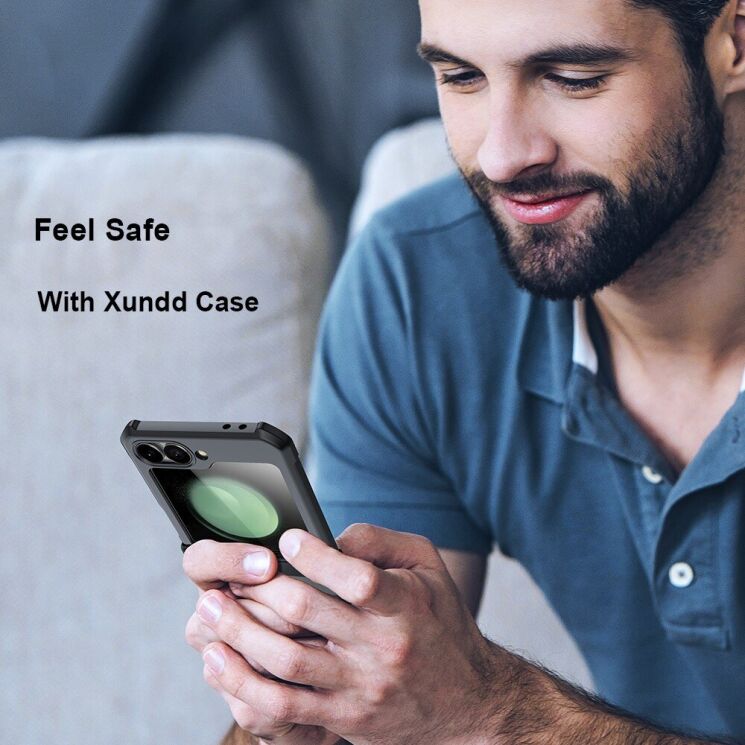 Защитный чехол XUNDD Rugged Case для Samsung Galaxy Flip 6 - Black: фото 8 из 13