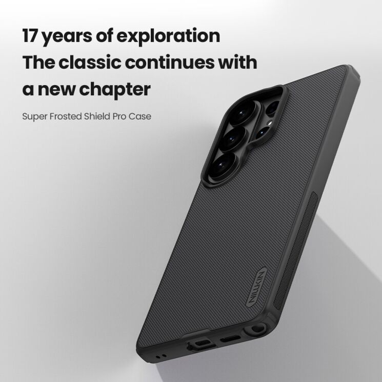 Защитный (PC+TPU) чехол NILLKIN Frosted Shield Pro для Samsung Galaxy S26 Ultra - Black: фото 7 из 19