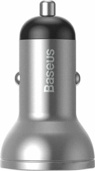 Автомобильное зарядное устройство BASEUS Digital Display (2xUSB,4.8A) CCBX-0S - Silver: фото 2 из 16