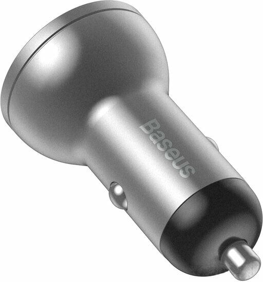 Автомобильное зарядное устройство BASEUS Digital Display (2xUSB,4.8A) CCBX-0S - Silver: фото 3 из 16