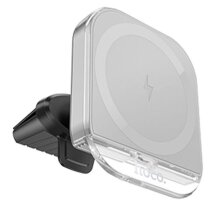 Автомобільний тримач із бездротовою зарядкою Hoco HW17 Crystal (air outlet) - Gray: фото 1 з 6