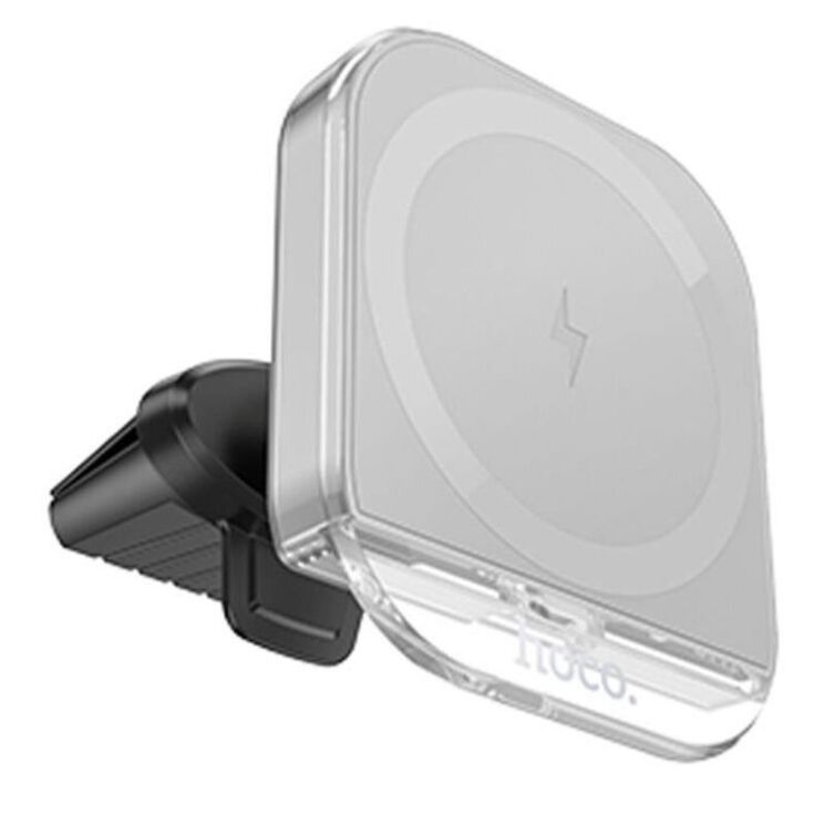Автомобільний тримач із бездротовою зарядкою Hoco HW17 Crystal (air outlet) - Gray: фото 1 з 6