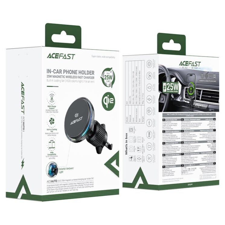 Автомобильный держатель с функцией беспроводной зарядки ACEFAST D61 Qi2 (25W) - Metal Grey (982710H) Автомобильный держатель с функцией беспроводной зарядки ACEFAST D61 Qi2 (25W) - Metal Grey: фото 6 из 8