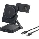 Беспроводное зарядное устройство Baseus PicoGo AF21 3 in 1 Qi2 35W + кабель Type-C to Type-C (1m) E0205402 - Black: фото 1 из 21