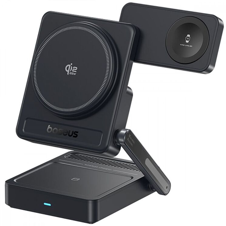 Беспроводное зарядное устройство Baseus PicoGo AF21 3 in 1 Qi2 35W + кабель Type-C to Type-C (1m) E0205402 - Black (958324B) Беспроводное зарядное устройство Baseus PicoGo AF21 3 in 1 Qi2 35W + кабель Type-C to Type-C (1m) E0205402 - Black: фото 3 из 21