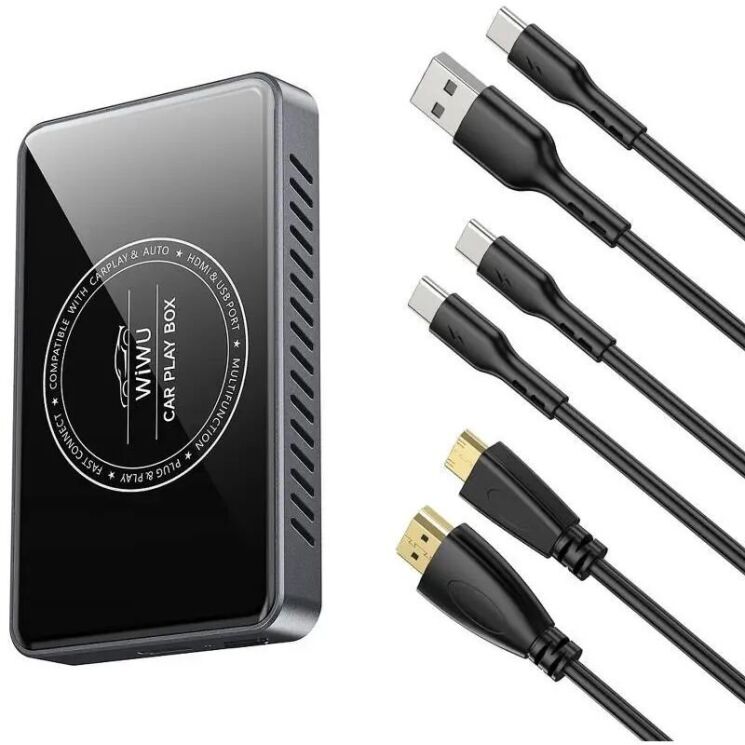 Беспроводной автомобильный адаптер WIWU Wi-CP004 Play Box Car Wireless CarPlay (iOS + Android) - Black: фото 1 из 8