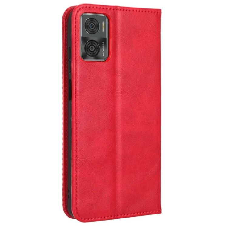 Чехол-книжка Deexe Retro Style для Motorola Moto E22 - Red: фото 6 из 7