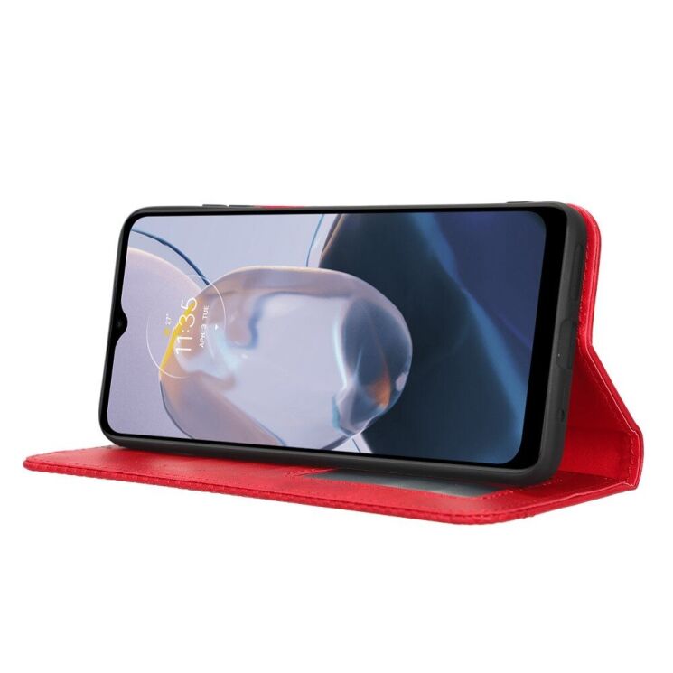 Чехол-книжка Deexe Retro Style для Motorola Moto E22 - Red: фото 3 из 7