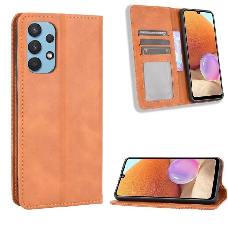 Чохол Deexe Retro Style для Samsung Galaxy A32 (А325) - Brown: фото 1 з 11