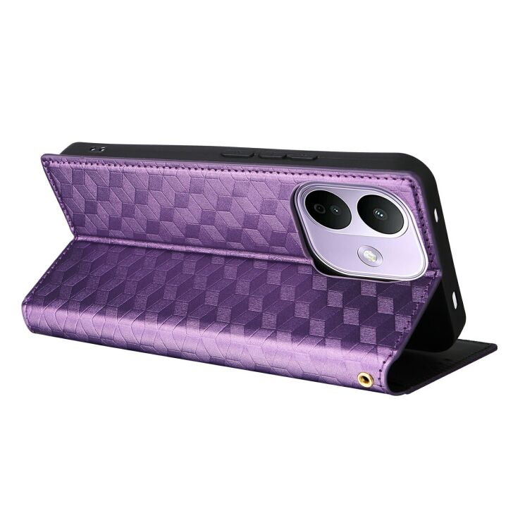 Чохол Deexe Rhombus Book для Xiaomi Redmi Note 17 Pro - Purple: фото 5 з 7