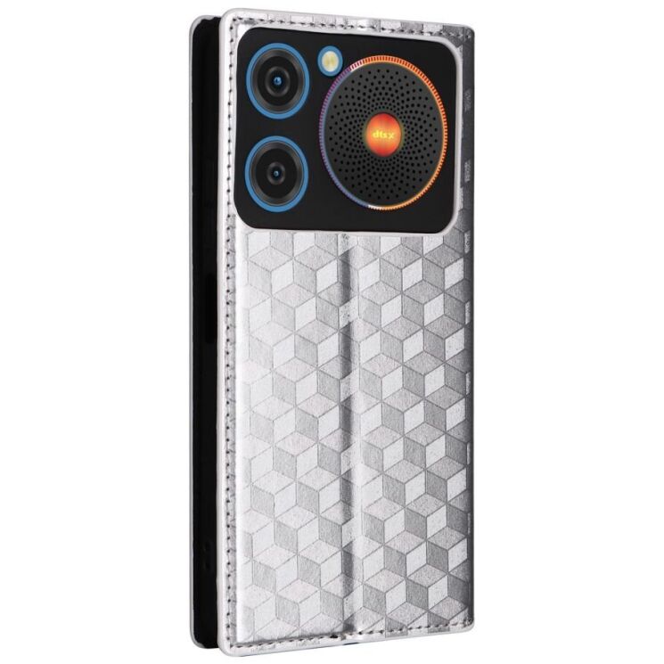 Чохол Deexe Rhombus Book для ZTE Nubia Music - Silver: фото 7 з 9