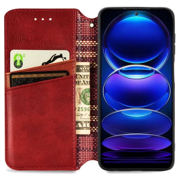 Чехол Deexe Rhombus Wallet для HMD Skyline - Red: фото 2 из 9