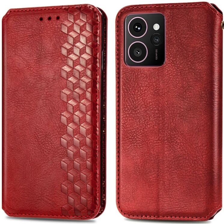 Чехол Deexe Rhombus Wallet для HMD Skyline - Red: фото 1 из 9