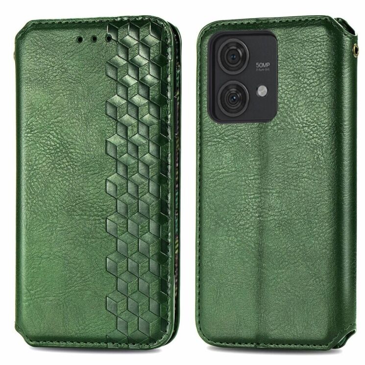 Чехол Deexe Rhombus Wallet для Motorola Edge 40 Neo - Green: фото 1 из 6