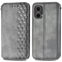 Чехол Deexe Rhombus Wallet для Motorola Moto G85 - Grey: фото 1 из 10
