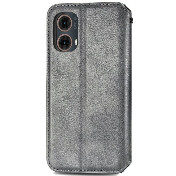 Чехол Deexe Rhombus Wallet для Motorola Moto G85 - Grey: фото 5 из 10