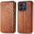 Чохол Deexe Rhombus Wallet для Motorola Moto G86 Power - Brown: фото 1 з 6