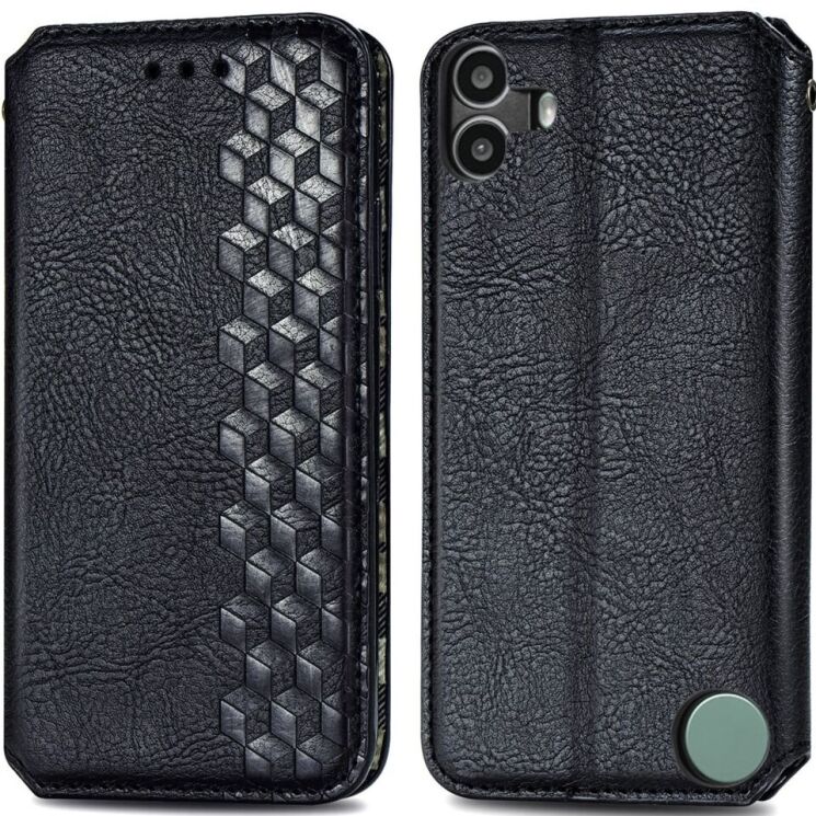Чехол Deexe Rhombus Wallet для Nothing CMF Phone 1 - Black: фото 1 из 9