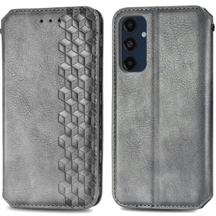 Чохол Deexe Rhombus Wallet для Samsung Galaxy A16 (A165) - Grey: фото 1 з 7