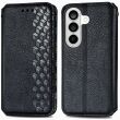 Чехол Deexe Rhombus Wallet для Samsung Galaxy S26 - Black (404270B)