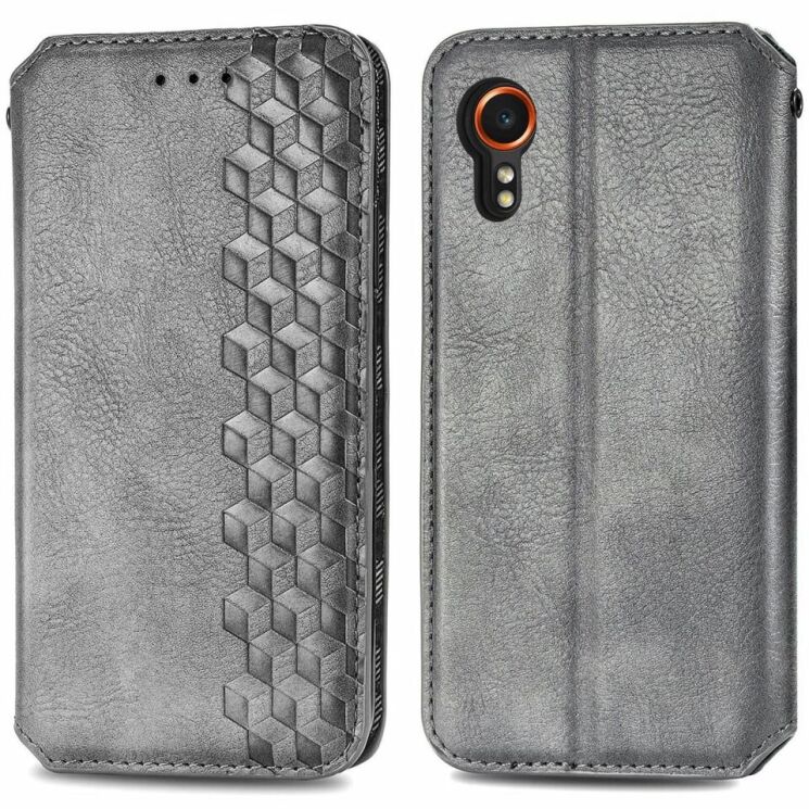 Чехол Deexe Rhombus Wallet для Samsung Galaxy Xcover 7 (G556) - Grey: фото 1 из 6