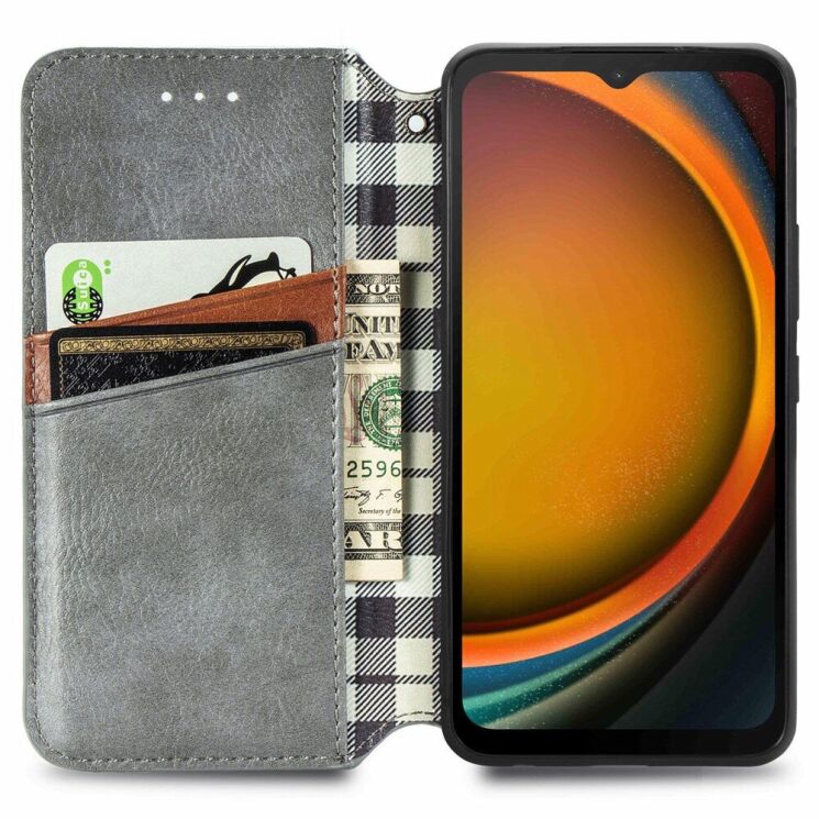 Чехол Deexe Rhombus Wallet для Samsung Galaxy Xcover 7 (G556) - Grey: фото 2 из 6