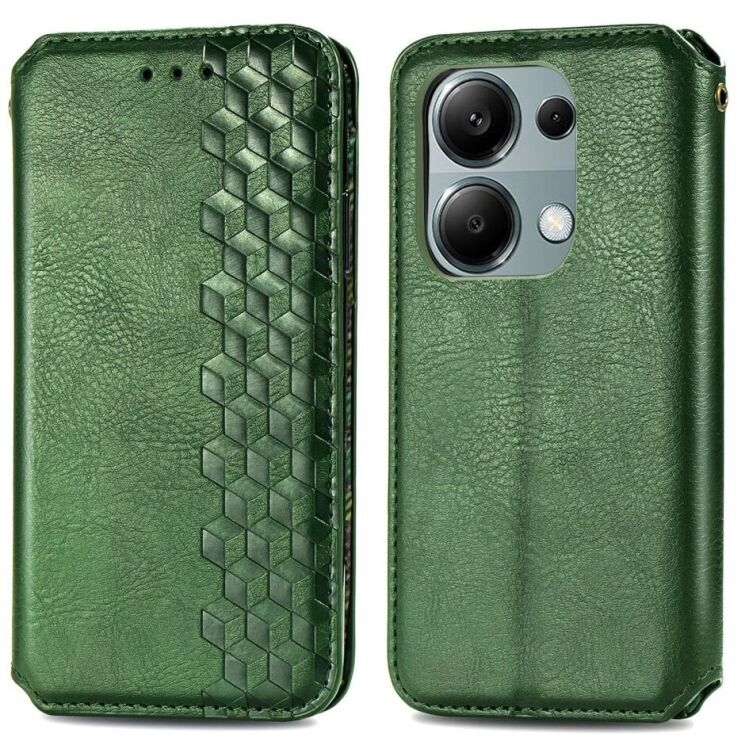 Чехол Deexe Rhombus Wallet для Xiaomi Redmi Note 13 Pro 4G / Poco M6 Pro - Green: фото 1 из 11