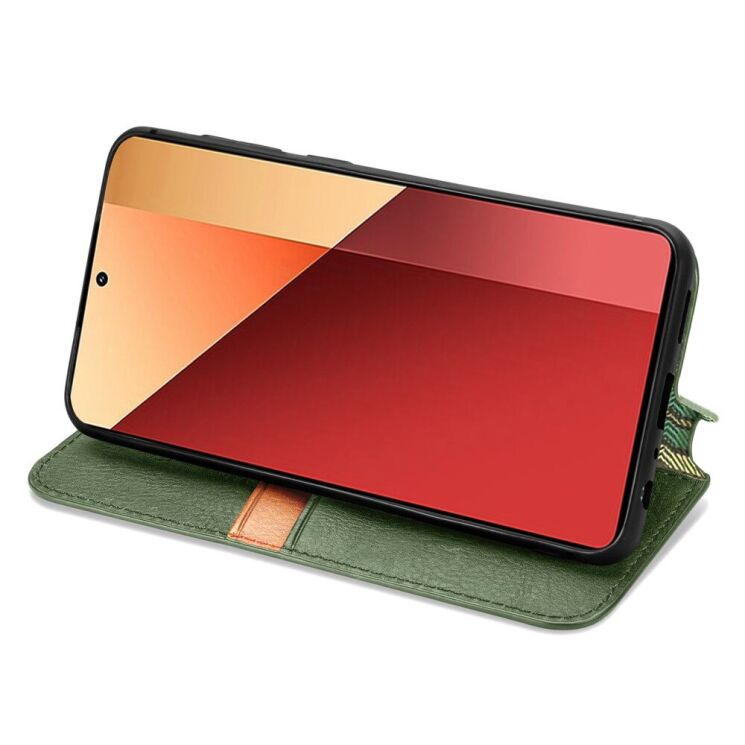 Чехол Deexe Rhombus Wallet для Xiaomi Redmi Note 13 Pro 4G / Poco M6 Pro - Green: фото 3 из 11