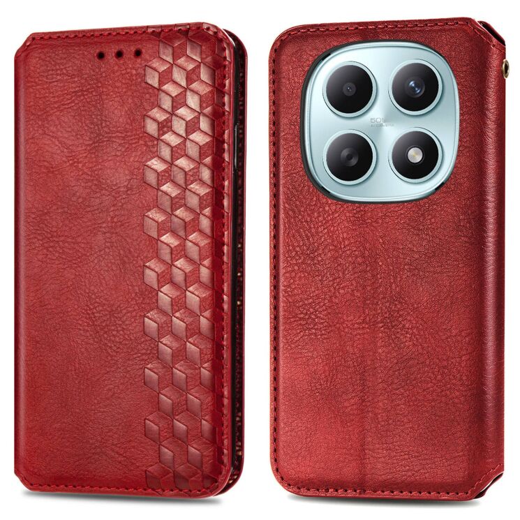 Чохол Deexe Rhombus Wallet для Xiaomi Redmi Note 15 (4G/5G) / Poco M8 5G - Red: фото 1 з 10