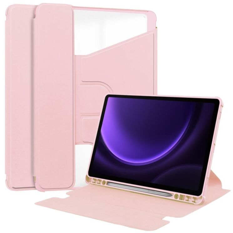 Чехол Deexe Rotary Case для Samsung Galaxy Tab S9 FE (X510/516) / Tab S10 FE (X520/526) - Pink: фото 1 из 7