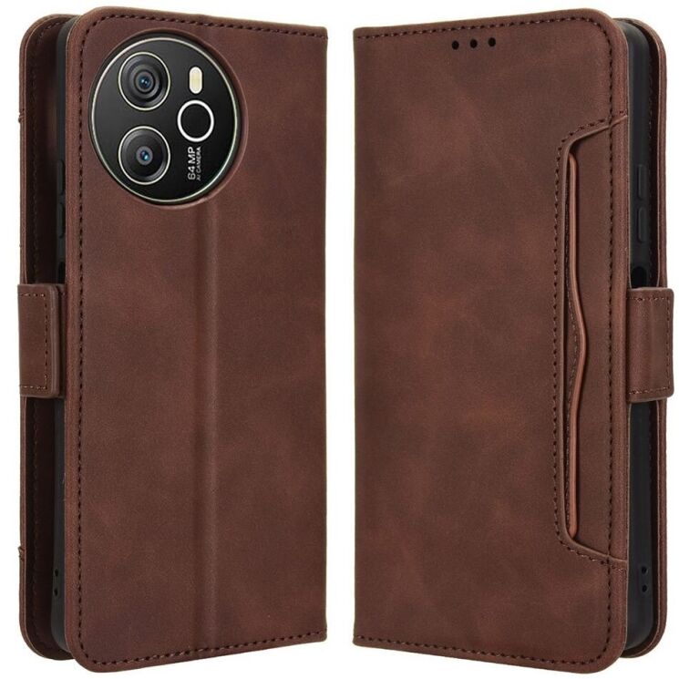 Чохол Deexe Wallet Stand для Blackview Shark 8 / Oscal Tiger 12 - Brown: фото 1 з 7