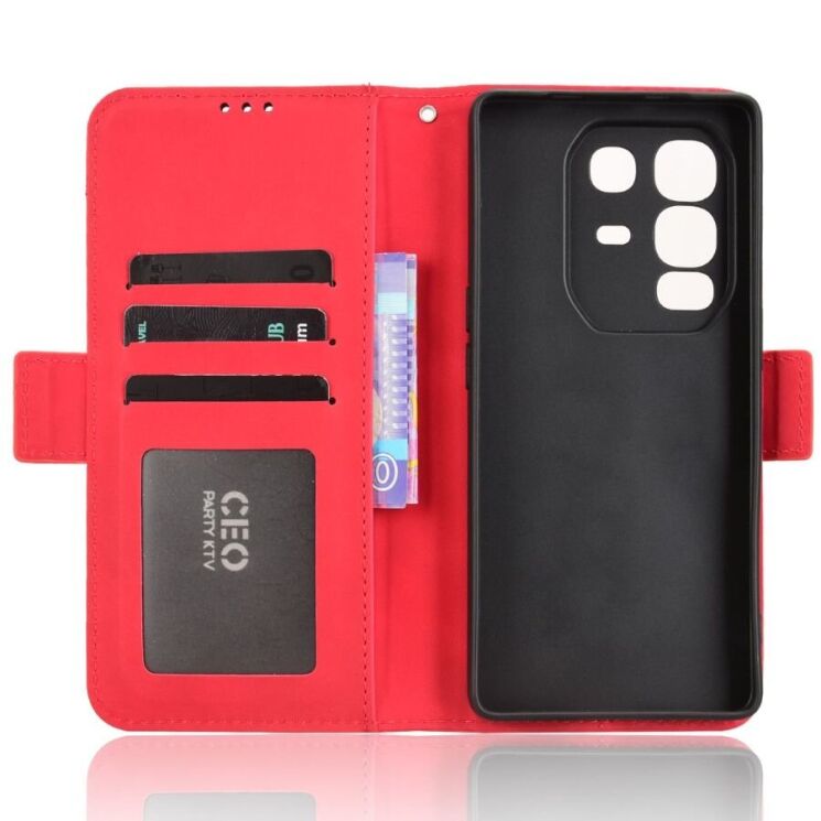 Чехол Deexe Wallet Stand для Infinix Note 50 Pro Plus - Red: фото 6 из 15