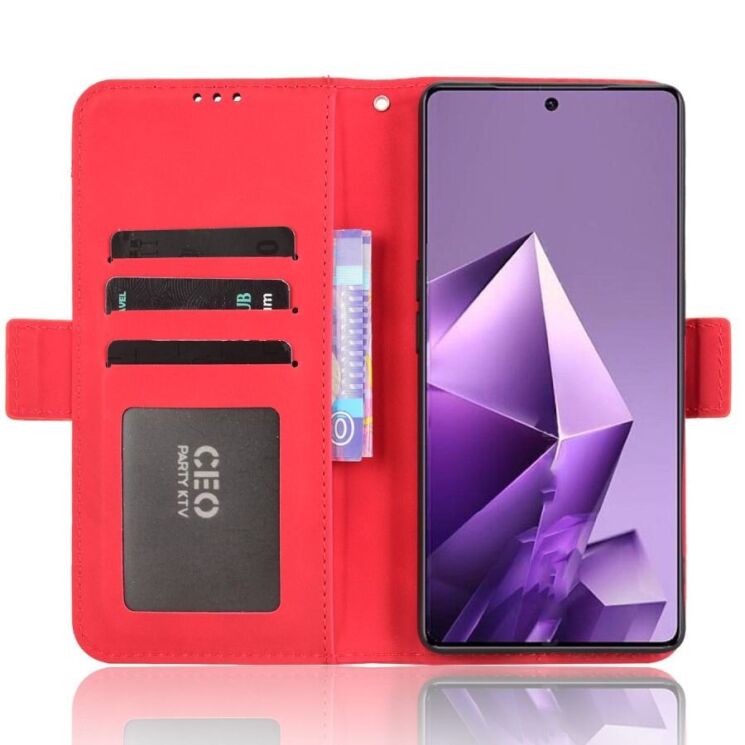 Чехол Deexe Wallet Stand для Infinix Note 50 Pro Plus - Red: фото 7 из 15