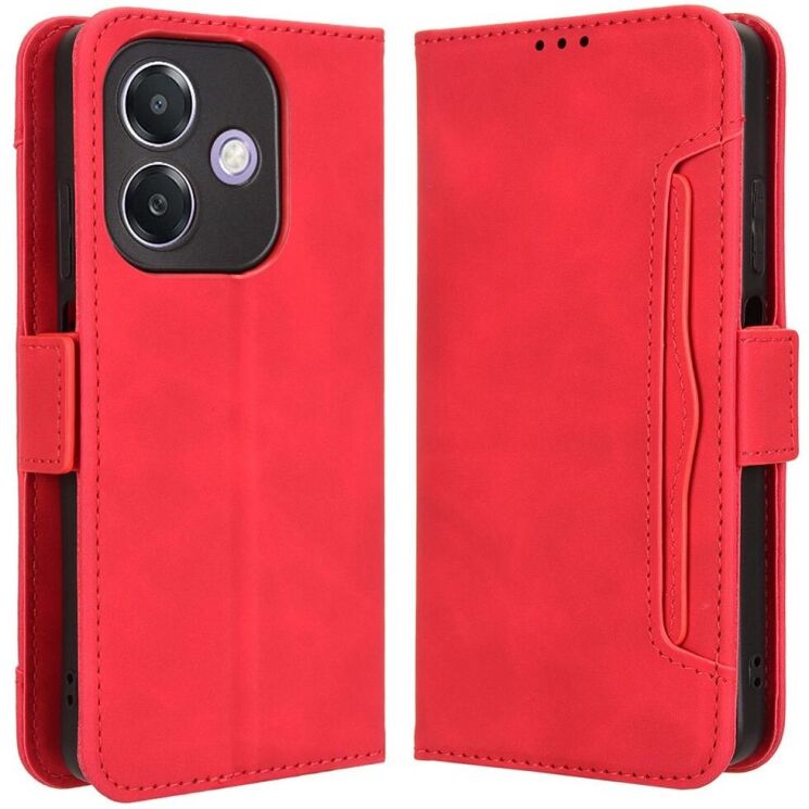 Чехол Deexe Wallet Stand для OPPO A3x / A3 / A40m - Red: фото 1 из 7