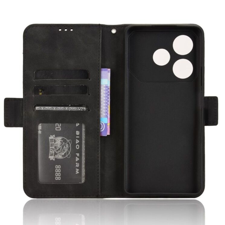 Чехол Deexe Wallet Stand для TECNO Pova 6 Neo - Black: фото 5 из 7