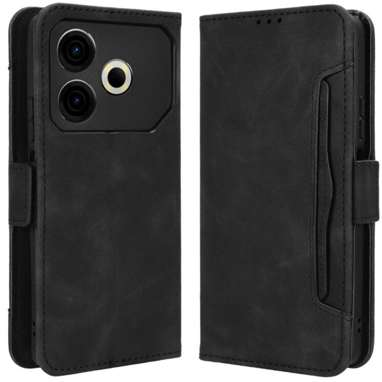 Чехол Deexe Wallet Stand для TECNO Pova 6 Neo - Black: фото 1 из 7