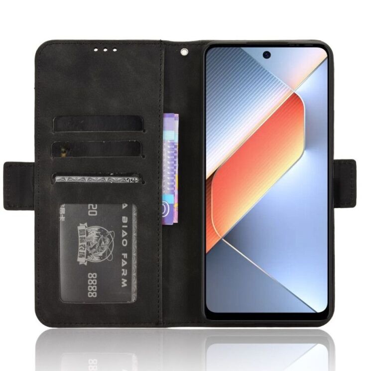 Чехол Deexe Wallet Stand для TECNO Pova 6 Neo - Black: фото 3 из 7