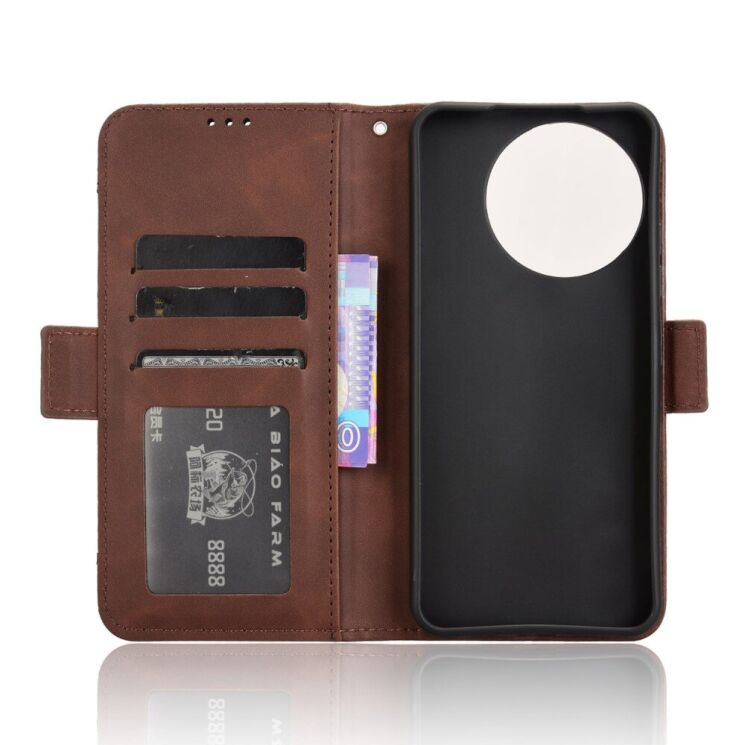 Чехол Deexe Wallet Stand для TECNO Spark 30 Pro - Brown: фото 4 из 8