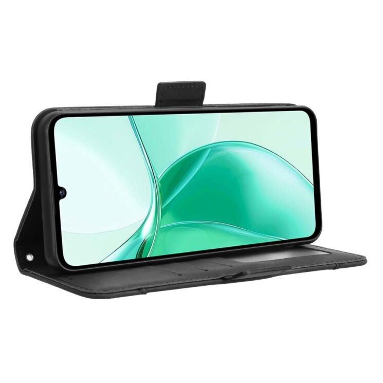 Чехол Deexe Wallet Stand для ZTE Blade A35 / Blade A55 - Black: фото 4 из 7