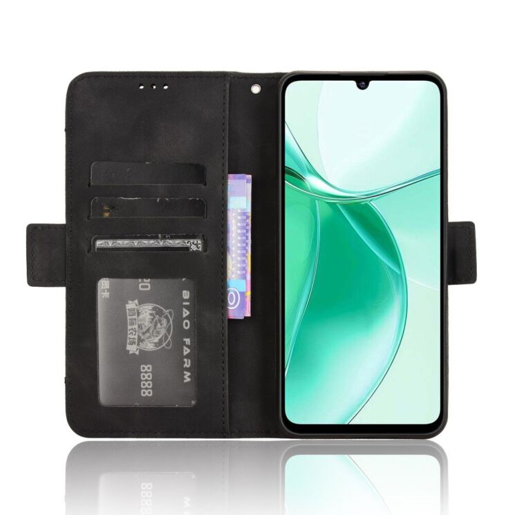 Чехол Deexe Wallet Stand для ZTE Blade A35 / Blade A55 - Black: фото 3 из 7